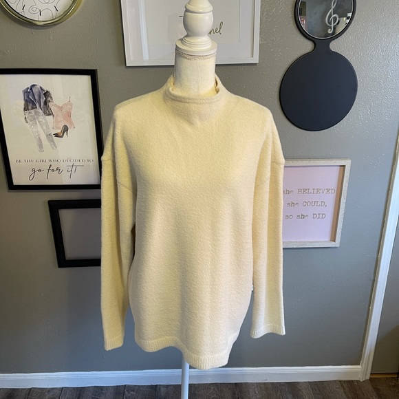 YAYA Women Cream Funnel Neck Sweater XL - Picture 3 of 12